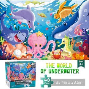 Jumbo Floor Puzzle for Kids Underwater Jigsaw Large Puzzles 48 Piece for Kids